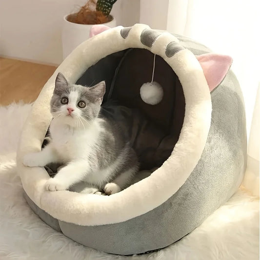 Sipurrs Cozy Cat Cave Bed – Warm, Soft & Deep Sleep Nest for Cats